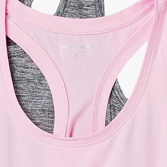 NEW AMAZON ESSENTIALS ACTIVE RACERBACK TANK TOP - LIGHT PINK - SMALL - Picture 5 of 13